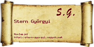 Stern Györgyi névjegykártya